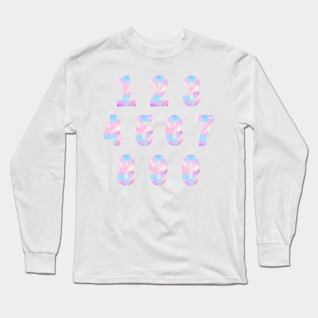 Pastel Galaxy Numbers Long Sleeve T-Shirt by PanyaCreative